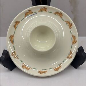 Vintage Royal Doulton Bunnykins Melamine Egg Cup and Dish 2001 Running Bunnies